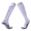 Adult Non-Slip Over-Knee Football Socks Thick Comfortable Wear-Resistant High Knee Socks(White Grey)