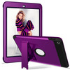3 in 1 Honeycomb Silicone + PC Shockproof Protective Case with Holder For iPad 9.7 2018 / 2017(Dark Purple + Black)