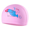 Children Waterproof Hair Care PU Coated Cartoon Pattern Swimming Cap(Pink Shark)