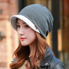 Cotton Hooded Hat Ladies Windproof Multi-purpose Ear Protection Turban Hat, Size:One Size, Style:Two-color(Gray)