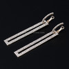 Fashion Long Geometric Drop Earrings Luxury Gold Silver Color Rectangle Rhinestone Earring(Gold)