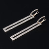 Fashion Long Geometric Drop Earrings Luxury Gold Silver Color Rectangle Rhinestone Earring(Gold)