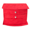 Velvet Three Layers Portable Multi-functional Necklace Rings Jewelry Boxes(Red)