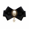 Professional Collar Black Bow Tie Shirt Accessories for Women(06 Pearl Pendant)