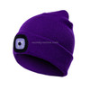 Unisex Warm Winter Polyacrylonitrile Knit Hat Adult Head Cap with 4 LED Lights(Purple)