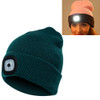 Unisex Warm Winter Polyacrylonitrile Knit Hat Adult Head Cap with 4 LED Lights(Navy Blue)