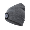 Unisex Warm Winter Polyacrylonitrile Knit Hat Adult Head Cap with 4 LED Lights(Grey)