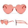 Heart Shape Rimless UV400 Sunglasses for Women(Watermelon Red)