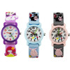 JNEW A335-86195 Children Cute Cartoon Waterproof Time Cognitive Quartz Watch(Girl And Cat (Purple))