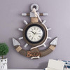 Retro Old Decoration Wall Clock Living Room Wooden Clock Wall Decoration(Silver)