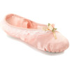 Crystal Satin Flower Decoration Dance Shoes Soft Sole Ballet Shoes Practice Dance Shoes For Children, Size: 31(Flesh Pink Bow Flower)