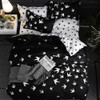Luxury Bedding Black Marble Pattern Set Sanded Printed Quilt Cover Pillowcase, Size:228x228 cm(Goose)