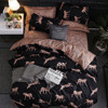 Luxury Bedding Black Marble Pattern Set Sanded Printed Quilt Cover Pillowcase, Size:228x228 cm(Wild)