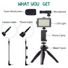 ADAI VK-03 Live Broadcast Video Shooting Mobile Phone LED Fill Light Microphone Tripod Set(Black)