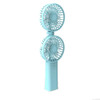 Portable Handheld Fan Office Desktop Multi-Function Folding Double Small Fan, Specification: No Battery(Blue)