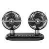 12V/24V Car Dual-Head Fan Home Car Dual-Purpose Electric Fan Large Truck Fan, Cable Length: 1.5m USB Power Cord, Style: Without Shaking Head (Black)