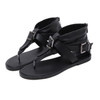 Ladies Belt Buckle Flip Flops Casual Flat Sandals, Size: 38(Black)