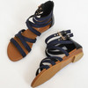 Ladies Summer Wedge Heel Sandals Cross Strap Open Toe Roman Style Shoes, Size: 36(Black)
