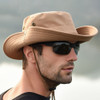 Outdoor Sun Hat Hiking Big Brim Breathable Sunscreen Fisherman Hat(Khaki)
