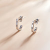 S925 Sterling Silver Star Crutch Ear Studs Women Earrings(Silver)