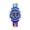 JNEW A380-86172 Children Cartoon 3D Castle Dinosaur Alarm Waterproof Colorful Backlight LED Electronic Watch(Dark Blue)