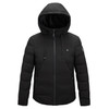 Men and Women Intelligent Constant Temperature USB Heating Hooded Cotton Clothing Warm Jacket (Color:Black Size:7XL)