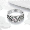 S925 Sterling Silver Ring Flower Dance Fashion Personality Ring, Size:7 US Size 54.5mm