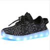 Low-Cut LED Colorful Fluorescent USB Charging Lace-Up Luminous Shoes For Children, Size: 33(Black)