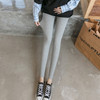 Fashion Threaded Outer Wear Trousers Pregnancy Belly Lift Pants Tide Mother Maternity Wear (Color:Dark Gray Size:XXL)