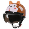 BYB 820 Children Four Seasons Universal Cartoon Electric Motorcycle Helmet, Specification: Tea Color Short Lens(Four Seasons Brown Monkey)