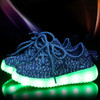 Low-Cut LED Colorful Fluorescent USB Charging Lace-Up Luminous Shoes For Children, Size: 31(Blue)