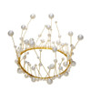 2 PCS Seaweed Tassel Pearl Crown Baking Cake Decoration(White)