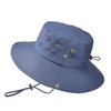 Outdoor Sun Hat Hiking Big Brim Breathable Sunscreen Fisherman Hat(Navy)