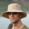 Outdoor Sun Hat Hiking Big Brim Breathable Sunscreen Fisherman Hat(Beige)