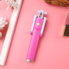 K08 Portable Foldable Wireless Bluetooth Shutter Remote Selfie Stick for iPhone and Android Phones, Tripod is not Included(Pink)