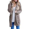 Grain Fleece Double Pocket Cardigan Sweater (Color:Coffee Size:XL)