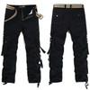 Men Multi-pocket Outdoor Casual Overalls (Color:Black Size:36)