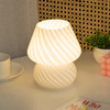 PJ-104 5W Mushroom Glass Bedroom Bedside Table Decoration Table Lamp, CN Plug, Specification： Three-color Dimming
