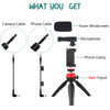 ADAI VK-01 Live Broadcast Video Shooting Mobile Phone Microphone Tripod Set for 3.5mm Audio Input Device(Red)