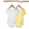 Baby Bamboo Fiber Short-sleeved Bodysuit (Color:Yellow Size:90)