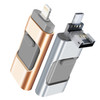256GB Type-C + 8 Pin + USB 3.0  3 In 1 OTG Metal USB Flash Drive(Silver)
