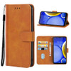 Leather Phone Case For HTC Wildfire E2 Plus(Brown)