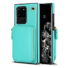 For Samsung Galaxy S20 Ultra Cross-body Zipper Big Wallet Bag Square Phone Case(Mint Green)