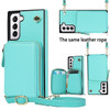 For Samsung Galaxy S21 Cross-body Zipper Big Wallet Bag Square Phone Case(Mint Green)