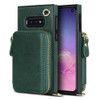 For Samsung Galaxy S10e Cross-body Zipper Big Wallet Bag Square Phone Case(Emerald)