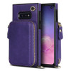 For Samsung Galaxy S10e Cross-body Zipper Big Wallet Bag Square Phone Case(Purple)
