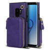 For Samsung Galaxy S9 Cross-body Zipper Big Wallet Bag Square Phone Case(Purple)