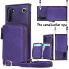 For Samsung Galaxy Note10 Cross-body Zipper Big Wallet Bag Square Phone Case(Purple)