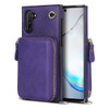 For Samsung Galaxy Note10 Cross-body Zipper Big Wallet Bag Square Phone Case(Purple)