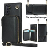 For Samsung Galaxy Note10 Cross-body Zipper Big Wallet Bag Square Phone Case(Black)